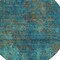 Homeroots 8' Teal Blue Navy Blue And Brown Round Abstract Washable Indoor Outdoor Area Rug 612366 - alternate 6