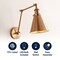Jonathan Y Rover 7" Classic Industrial Metal Adjustable Arm LED Wall Sconce, Brass JYL7461A - alternate 7