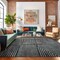 World Rug Gallery Distressed Bohemian Stripes Washable Non Slip Area Rug 5 ft x 7 ft Anthracite WR76ANTHRACITE5X7 - alternate 9