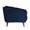 Homeroots Midnight Blue Velvet Finish Sofa with Solid Wood Dark Walnut Fluted Legs 373976 - alternate 3