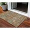 Homeroots 3' X 5' Copper Green And Beige Floral Washable Indoor Outdoor Area Rug 605277 - alternate 1