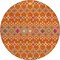 Homeroots 8' Orange Blue And Purple Round Geometric Washable Indoor Outdoor Area Rug 612210 - alternate 4