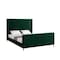 Homeroots Hunter Green Solid Wood King Upholstered Velvet Bed 544767 - alternate 5