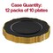 Smarty Had A Party 7.5" Black with Gold Rim Round Blossom Disposable Plastic Appetizer/Salad Plates (120 Plates), 120PK 4847BG-CASE - alternate 8