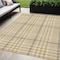 Homeroots 5' X 8' Gold Gray And Beige Plaid Washable Indoor Outdoor Area Rug 601477 - alternate 1