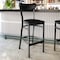 Flash Furniture Wright Barstools w/500 LB. Cap Black Steel Frame, Black Vinyl Boomerang Back, Black Vinyl Seat, 2PK 2-XU-DG6V6BKV-BK-GG - alternate 5