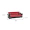 Homeroots 89" Black Burgundy Faux Leather Velvet Convertible Futon Sleeper Sofa w/ Toss Pillows And Storage 607113 - alternate 5