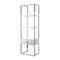 Homeroots 71" White Stainless Steel and Wood Three Tier Etagere Bookcase with A Drawer 544736 - alternate 7