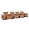 Homeroots 166" Chestnut Top Grain Leather Reclining Metal USB Sofa 720375 - alternate 5