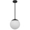 Homeroots 10" Black And White Frosted LED Dimmable Outdoor Globe Hanging Light 683462 - alternate 7