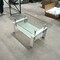 Homeroots 39" Clear and White Glass and Steel Coffee Table With Shelf 635699 - alternate 6