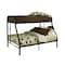 Homeroots 84" X 62" X 65" Twin Xl Over Queen Black Metal Tube Bunk Bed 286570 - alternate 1