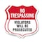 Signmission No Trespassing Shield Sign Violators Wil, 6 inch X 6 inch, Plastic Sign, 2PK SHI-P-2PACK-6-418 - alternate 1