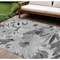 Homeroots 10' X 14' Gray And Charcoal Floral Washable Indoor Outdoor Area Rug 610985 - alternate 1