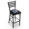 Holland Bar Stool Co 30" Blk Wrinkle Memphis Stationary Bar Stool, Ladder Back L00430Memphs - alternate 1