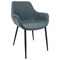 Leisuremod Markley Modern Leather Dining Arm Chair with Metal Legs, Peacock Blue EC26BU - alternate 1