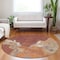 Homeroots 8' Orange And Burnt Orange Round Abstract Washable Indoor Outdoor Area Rug 609174 - alternate 4