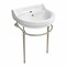 Whitehaus Collection 22 in Console Sink With Semi-Circular Bowl, Single Faucet Drilling, Brass Leg Supports and Overflow WHV022-L32-1H-BN - alternate 6