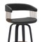 Armen Living Topanga 26in Swivel Black Wood Counter Stool in Black Faux Leather with Golden Bronze Metal LCTOBABLKBLK26 - alternate 5