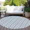 Homeroots 8' Denim Blue And Ivory Round Ogee Washable Indoor Outdoor Area Rug 601550 - alternate 7