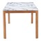 Homeroots 63" White and Natural Faux Marble and Solid Wood Dining Table 623357 - alternate 7