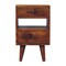 Homeroots 20" Brown Solid Wood Two Drawer Nightstand 701705 - alternate 1