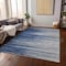 Homeroots 10' X 14' Navy Blue Gray And Ivory Striped Washable Indoor Outdoor Area Rug 597270 - alternate 5