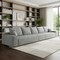 Homeroots 168" Gray Corduroy Modular Compression Foam Sofa With Toss Pillows 712978 - alternate 4