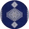 Homeroots 8' Navy Blue Gray And Brown Round Oriental Washable Indoor Outdoor Area Rug 598426 - alternate 4