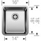 Blanco Bar Sink, 1 bowl, Stainless Steel, 18.00 in W x 16.00 in L x 9.08 in H 442767 - alternate 3