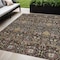 Homeroots 5' X 8' Chocolate Red And Gold Floral Washable Indoor Outdoor Area Rug 604642 - alternate 1