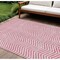 Homeroots 8' X 10' Pink And Ivory Chevron Washable Indoor Outdoor Area Rug 596288 - alternate 1