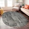 World Rug Gallery Contemporary Boho Stripes Non Shedding Soft Area Rug 5 ft x 7 ft Oval Black 396BLACK5OV - alternate 1