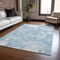 Homeroots 9' X 12' Sky Blue And Denim Blue Abstract Washable Indoor Outdoor Area Rug 609580 - alternate 7