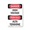 Signmission OSHA Danger Sign, 14" Height, Rigid Plastic, High Voltage Bilingual, 1014-VI-1327 OS-DS-P-1014-VI-1327 - alternate 1