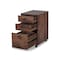 Homeroots 27" Walnut Wood Three Drawers Filing Cabinet 568323 - alternate 6