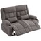 Homeroots 47in Gray Microfiber Manual Reclining Loveseat With Storage and Toss Pillows 721197 - alternate 4