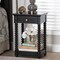 Baxton Studio Terentia Nightstand with Bobbin Legs - 1-Drawer Bedroom Side Table with Storage Shelf, Black 266-14634-ZORO - alternate 7