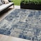 Homeroots 5' X 8' Navy Blue Gray And Ivory Abstract Washable Indoor Outdoor Area Rug 597987 - alternate 1
