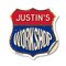 Signmission Justin's Workshop, 12 Inch X 12 Inch, Vinyl Decal SHI-D-12-489-JUSTIN - alternate 1