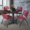 Regency Square Kobe Breakroom Table W/ 4 M Stack Chairs, 30 in W, 30 in L, Neo Walnut TKB3030NW47BY - alternate 5