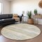 Homeroots 8' Ivory Beige And Green Round Striped Washable Indoor Outdoor Area Rug 598904 - alternate 4