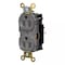 Hubbell Wiring Device-Kellems Straight Blade Receptacle, 5-15R, 15 A, 125V AC, 2 Pole, 3 Wire, Surface Mount, Grounded HBL5262STGY - alternate 1