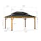 Sunjoy 12x16 ft. Wood Gazebo, Outdoor Patio Steel Hardtop Gazebo with 2-tier Metal Roof, Brown A102032660 - alternate 3