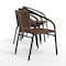 Flash Furniture Lila  Medium Brown Rattan Indoor-Outdoor Restaurant Stack Chair, PK4 4-TLH-037-DK-BN-GG - alternate 11