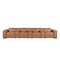 Homeroots 170" Chestnut Top Grain Leather Reclining Metal USB Sofa 720422 - alternate 4