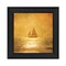 Homeroots Solo Gold Sunset Sailboat Black Framed Print Wall Art 529603 - alternate 1