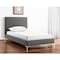 Homeroots Gray and Dark Gray Wood And Faux Leather Twin Bed Frame 486091 - alternate 4