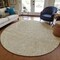 Homeroots 8' Ivory And Brown Round Abstract Washable Indoor Outdoor Area Rug 597048 - alternate 4