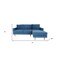 Homeroots Navy Blue Polyester Blend L Shaped Two Piece Corner Sectional 530512 - alternate 4